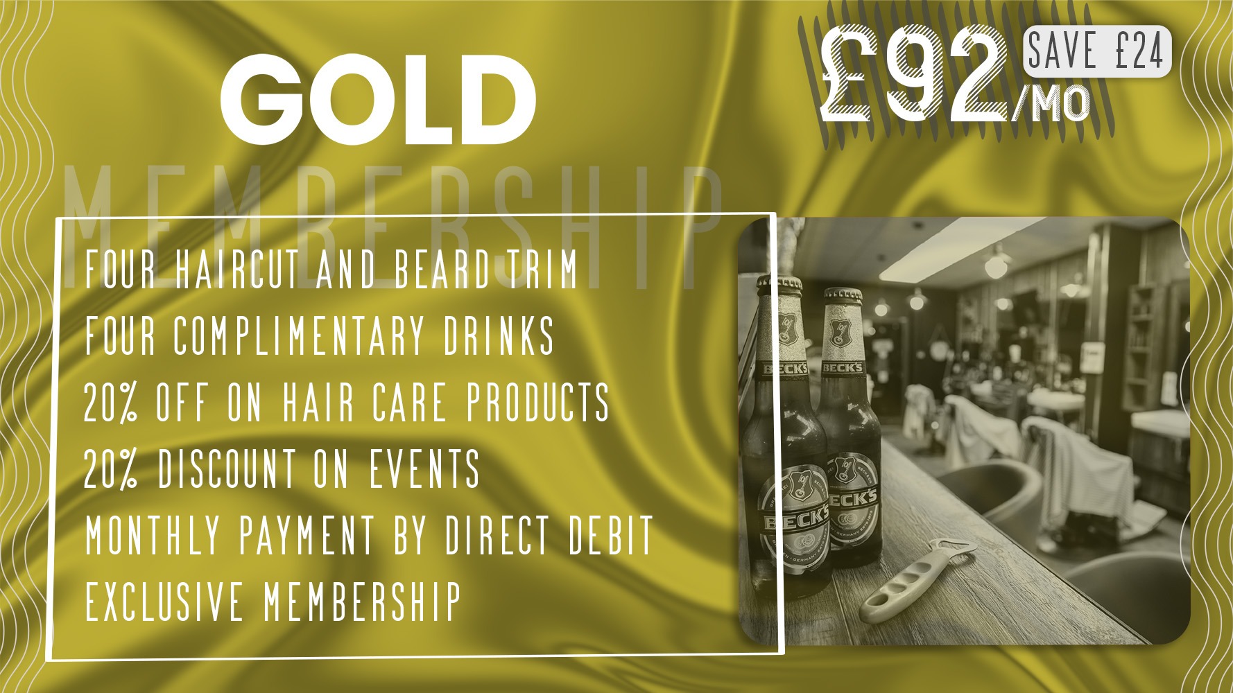 Gold membership offer at BarberNBar with exclusive grooming benefits